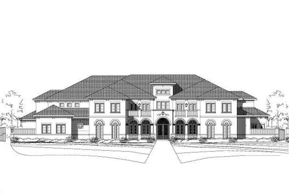 Front elevation of Luxury home (ThePlanCollection: House Plan #156-1554)