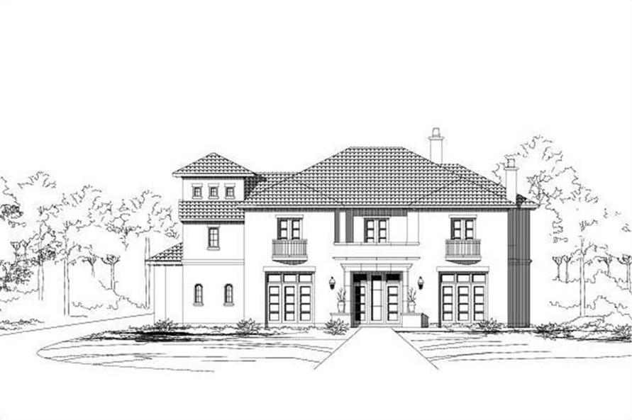 3-Bedroom, 6303 Sq Ft Luxury House Plan - 156-1562 - Front Exterior