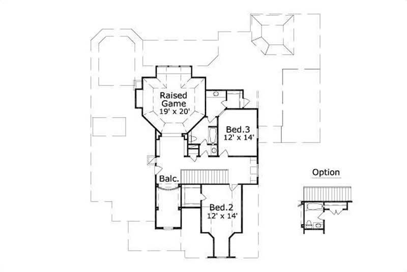Floor Plan Second Story of Country Plan #156-1564