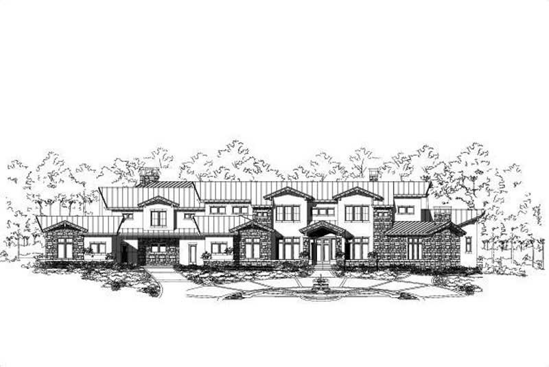 Front elevation of Luxury home (ThePlanCollection: House Plan #156-1589)