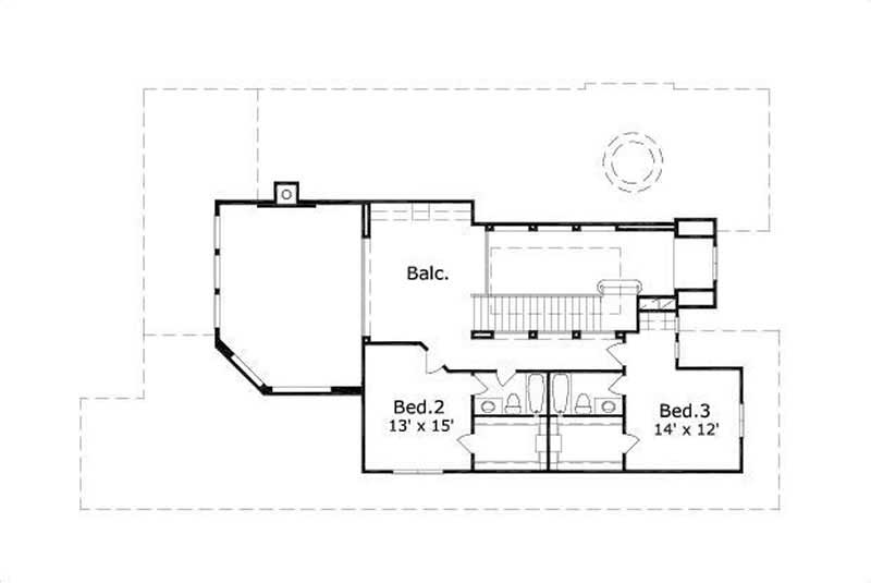 Floor Plan Second Story of Country Plan #156-1591