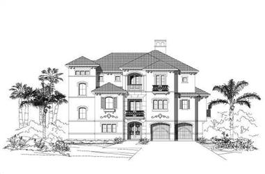 4-Bedroom, 3898 Sq Ft Coastal House Plan - 156-1595 - Front Exterior