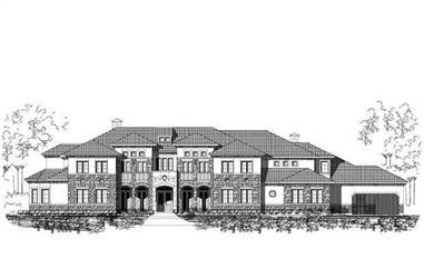8-Bedroom, 11104 Sq Ft Luxury House Plan - 156-1596 - Front Exterior