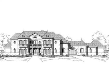 5-Bedroom, 6331 Sq Ft French Home Plan - 156-1598 - Main Exterior
