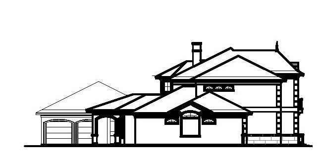 Home Plan Left Elevation of this 5-Bedroom,6331 Sq Ft Plan -156-1598