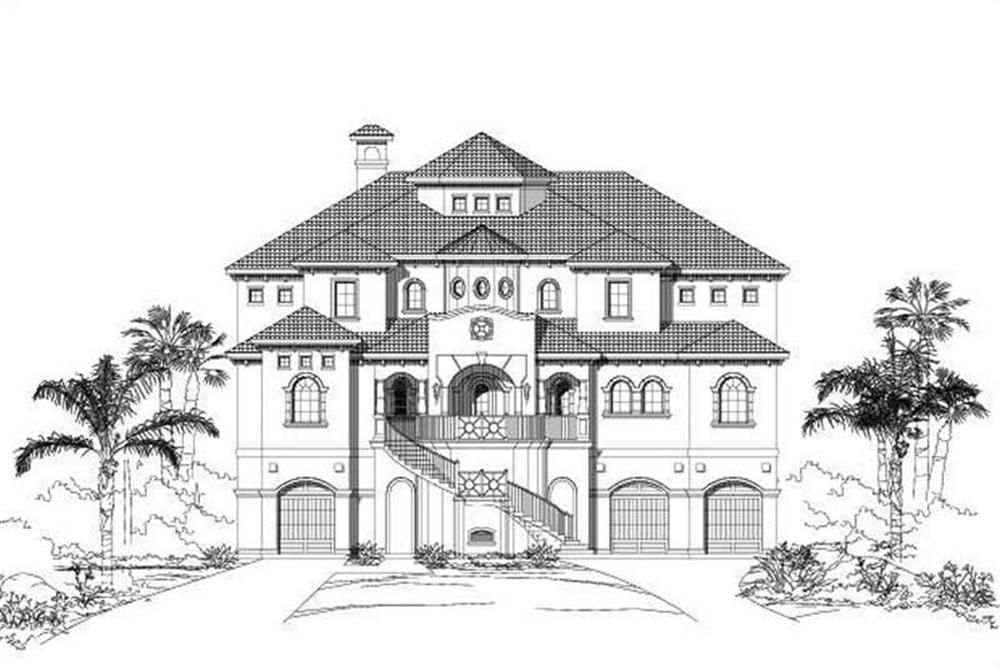 Front elevation of Coastal home (ThePlanCollection: House Plan #156-1607)