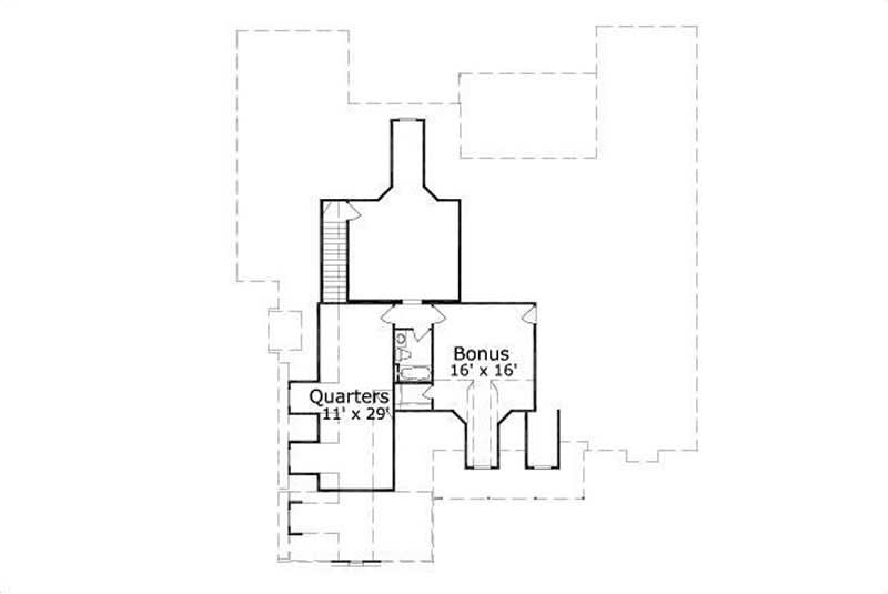 Floor Plan Second Story of Country Plan #156-1611