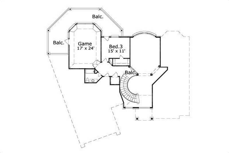 Floor Plan Second Story of Traditional Plan #156-1643