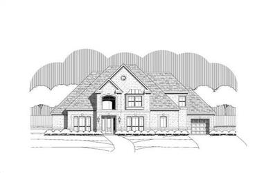 4-Bedroom, 4426 Sq Ft French House Plan - 156-1655 - Front Exterior