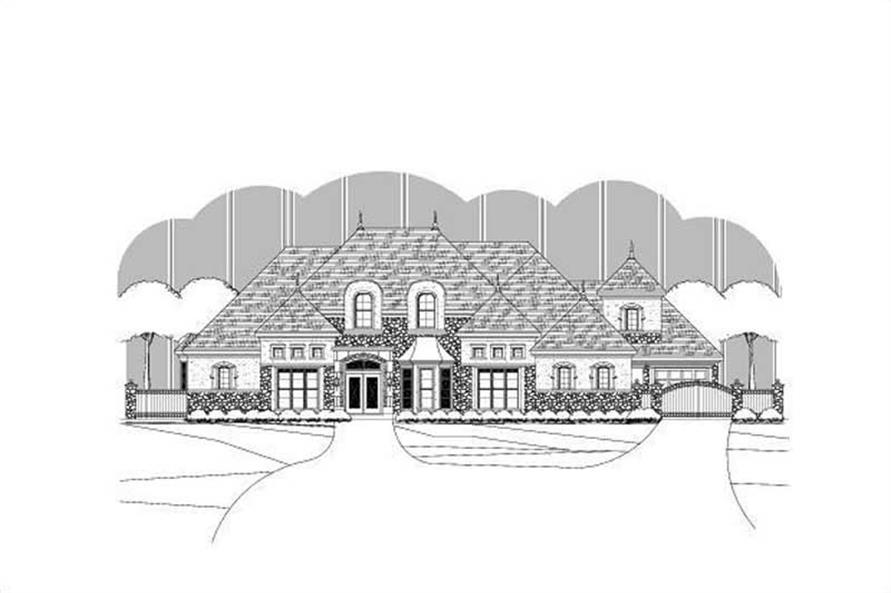 4-Bedroom, 5655 Sq Ft French House Plan - 156-1681 - Front Exterior