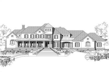 5-Bedroom, 5386 Sq Ft Country House Plan - 156-1695 - Front Exterior