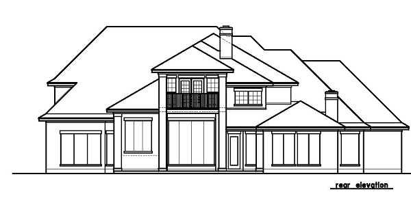 Home Plan Rear Elevation of this 4-Bedroom,4027 Sq Ft Plan -156-1746