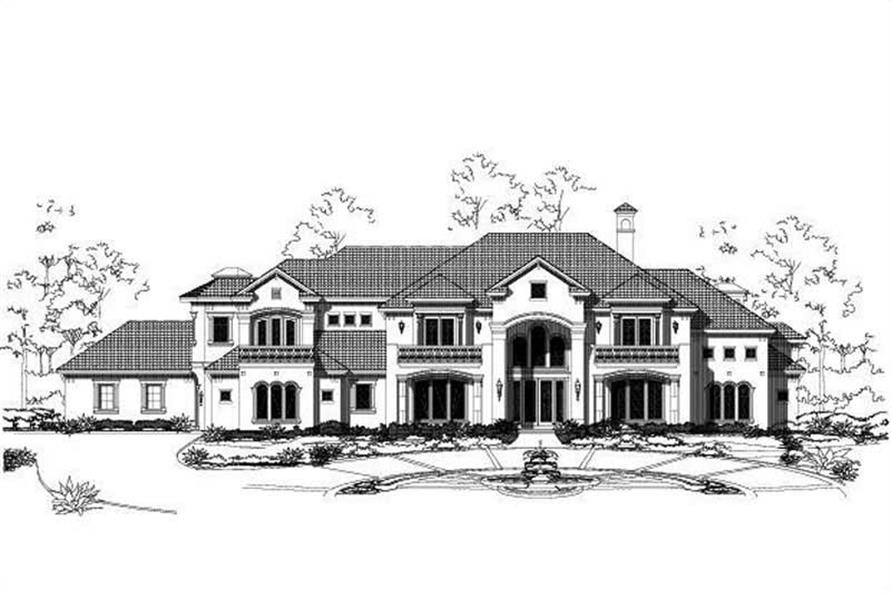 Front elevation of Luxury home (ThePlanCollection: House Plan #156-1749)