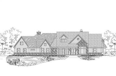 4-Bedroom, 5025 Sq Ft Country House Plan - 156-1757 - Front Exterior