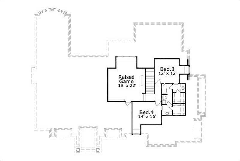 Floor Plan Second Story of Luxury Plan #156-1797