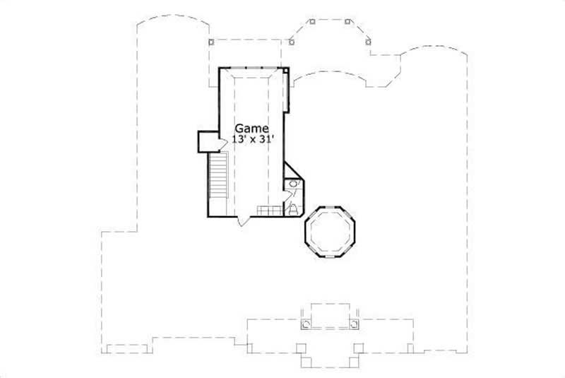 Floor Plan Second Story of Mediterranean Plan #156-1809