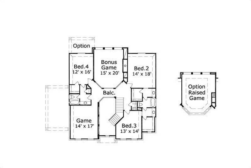 Floor Plan Second Story of Luxury Plan #156-1825