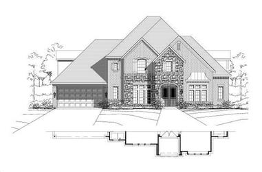 4-Bedroom, 4095 Sq Ft Country Home Plan - 156-1829 - Main Exterior