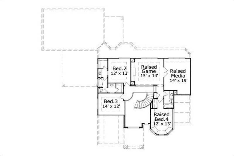Floor Plan Second Story of Luxury Plan #156-1834