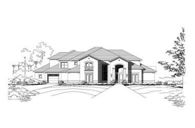 5-Bedroom, 6769 Sq Ft Contemporary House Plan - 156-1835 - Front Exterior