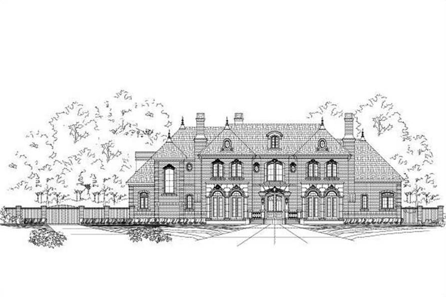 4-Bedroom, 6821 Sq Ft French House Plan - 156-1840 - Front Exterior