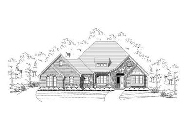 3-Bedroom, 3226 Sq Ft Country House Plan - 156-1856 - Front Exterior