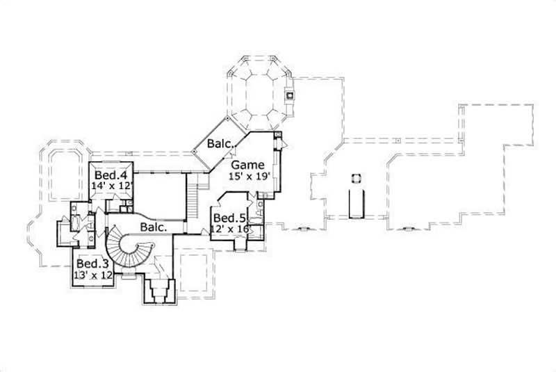 Floor Plan First Story of Country Plan #156-1878