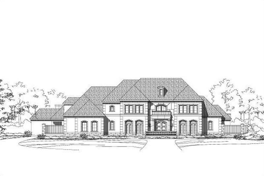 Front elevation of Luxury home (ThePlanCollection: House Plan #156-1883)