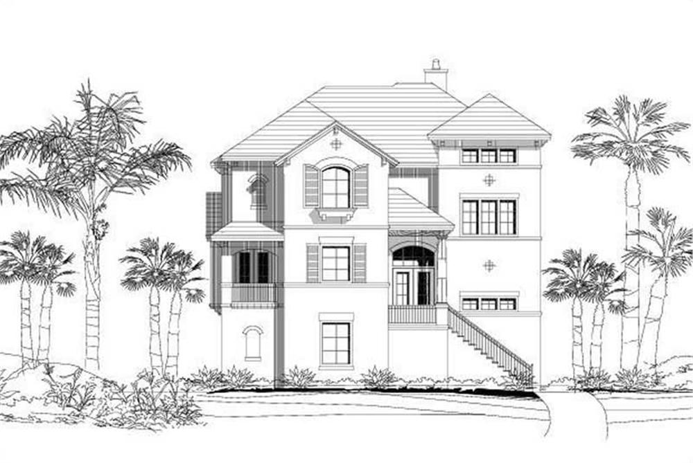 Front elevation of Coastal home (ThePlanCollection: House Plan #156-1893)