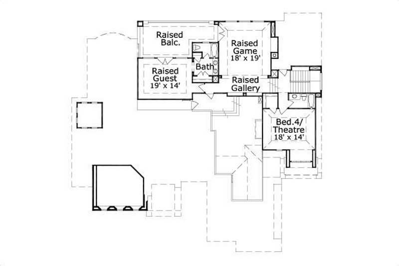 Floor Plan Second Story of Luxury Plan #156-1921