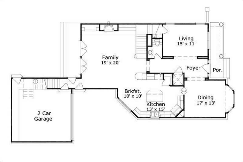 Floor Plan First Story of Luxury Plan #156-1938