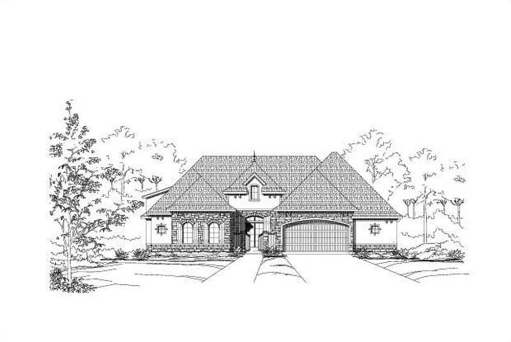 Front elevation of Ranch home (ThePlanCollection: House Plan #156-1939)