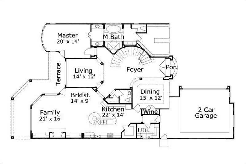 Floor Plan First Story of Plan #156-1942