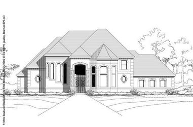 4-Bedroom, 4331 Sq Ft French Home Plan - 156-1974 - Main Exterior