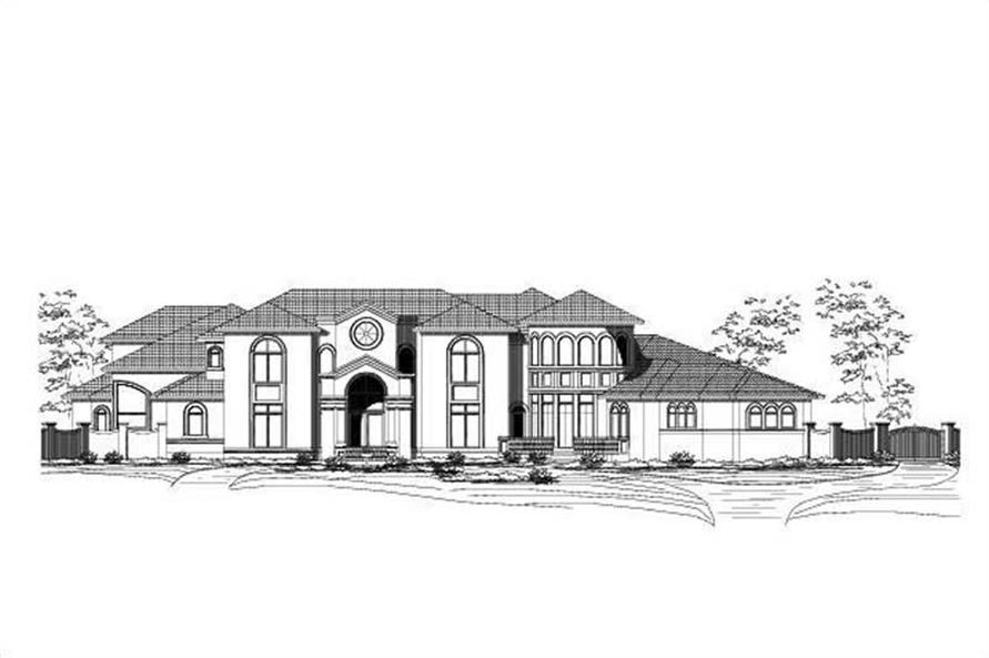 6-Bedroom, 11088 Sq Ft Contemporary House Plan - 156-2028 - Front Exterior