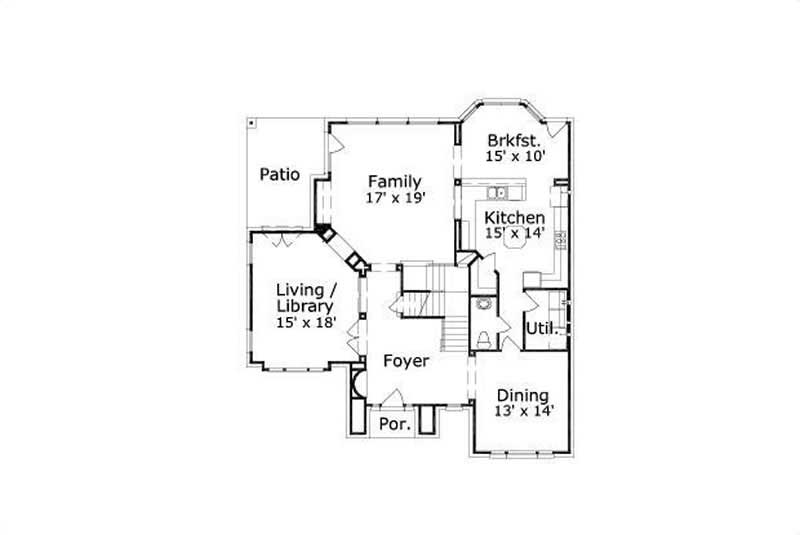 Floor Plan First Story of Luxury Plan #156-2038