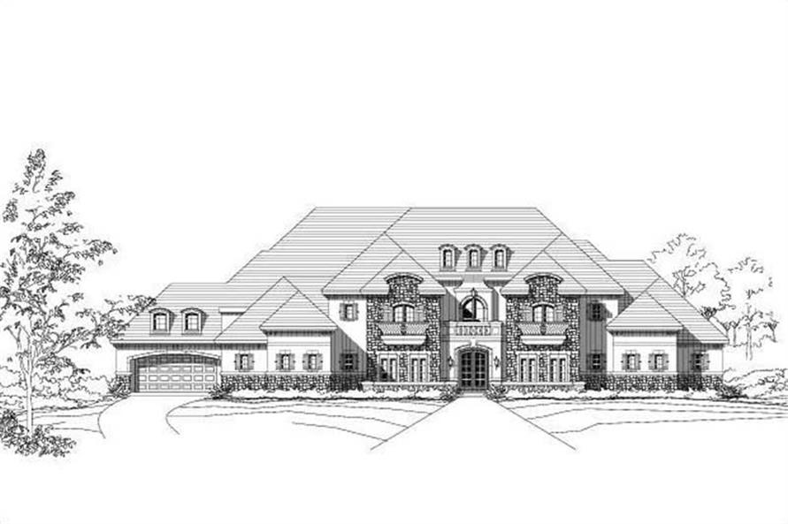 5-Bedroom, 7961 Sq Ft French Home Plan - 156-2043 - Main Exterior