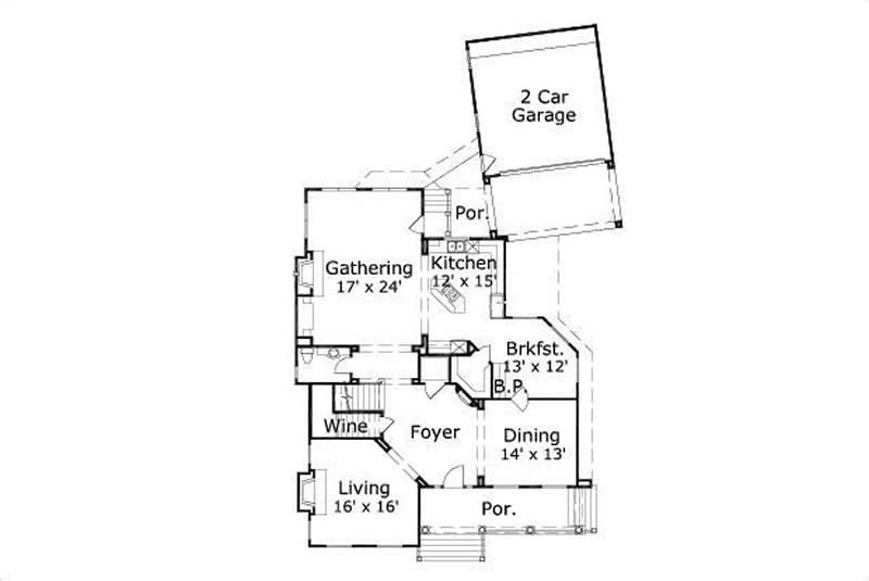 Floor Plan First Story of Luxury Plan #156-2044
