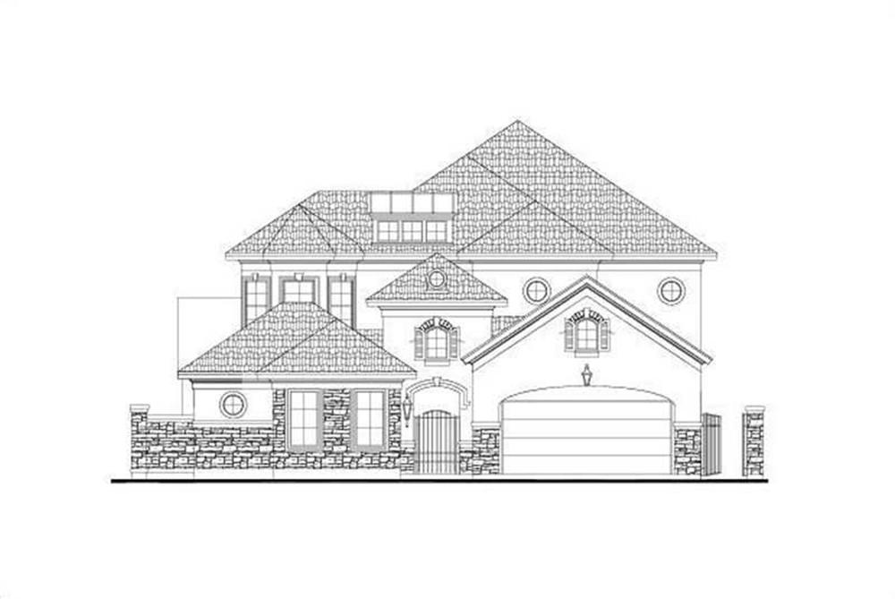 Front elevation of Mediterranean home (ThePlanCollection: House Plan #156-2052)