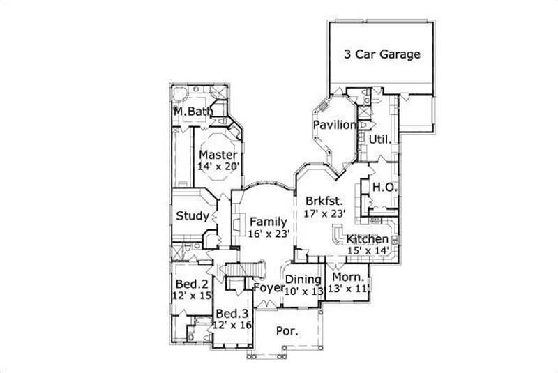 Floor Plan First Story of Luxury Plan #156-2059