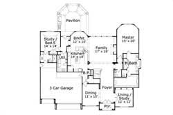 Floor Plan First Story of Mediterranean Plan #156-2082