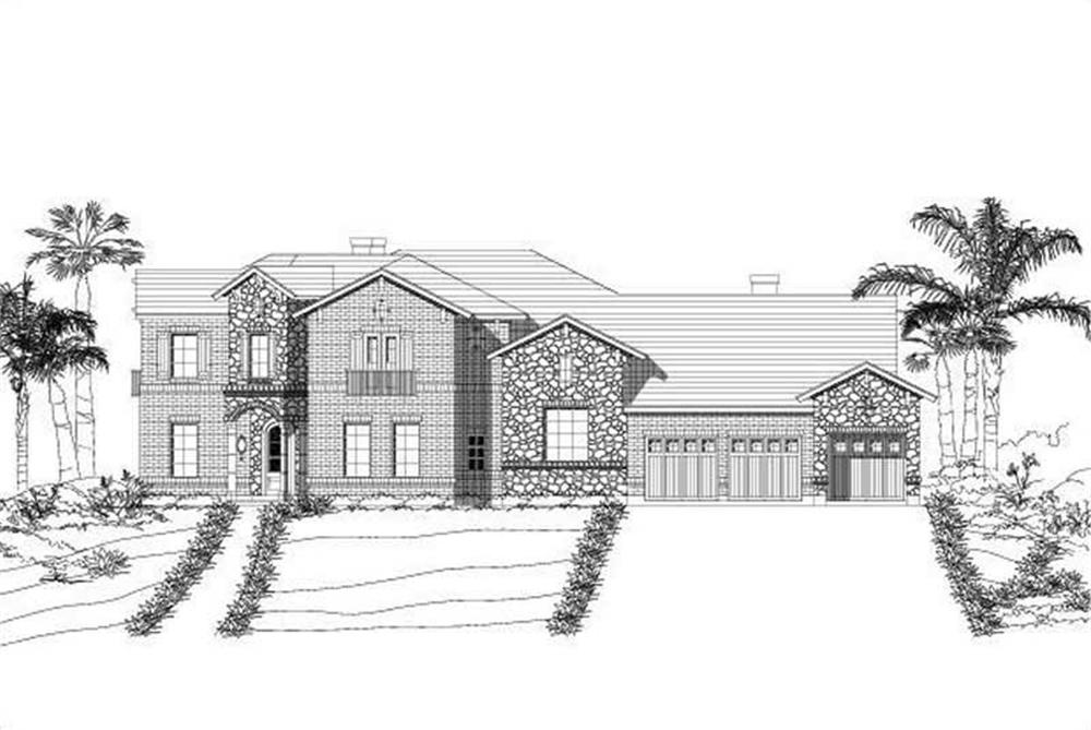 Front elevation of Mediterranean home (ThePlanCollection: House Plan #156-2083)