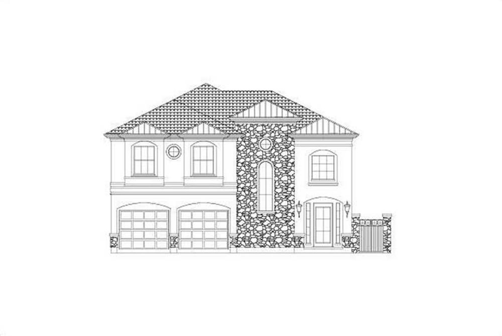 Front elevation of Spanish home (ThePlanCollection: House Plan #156-2111)