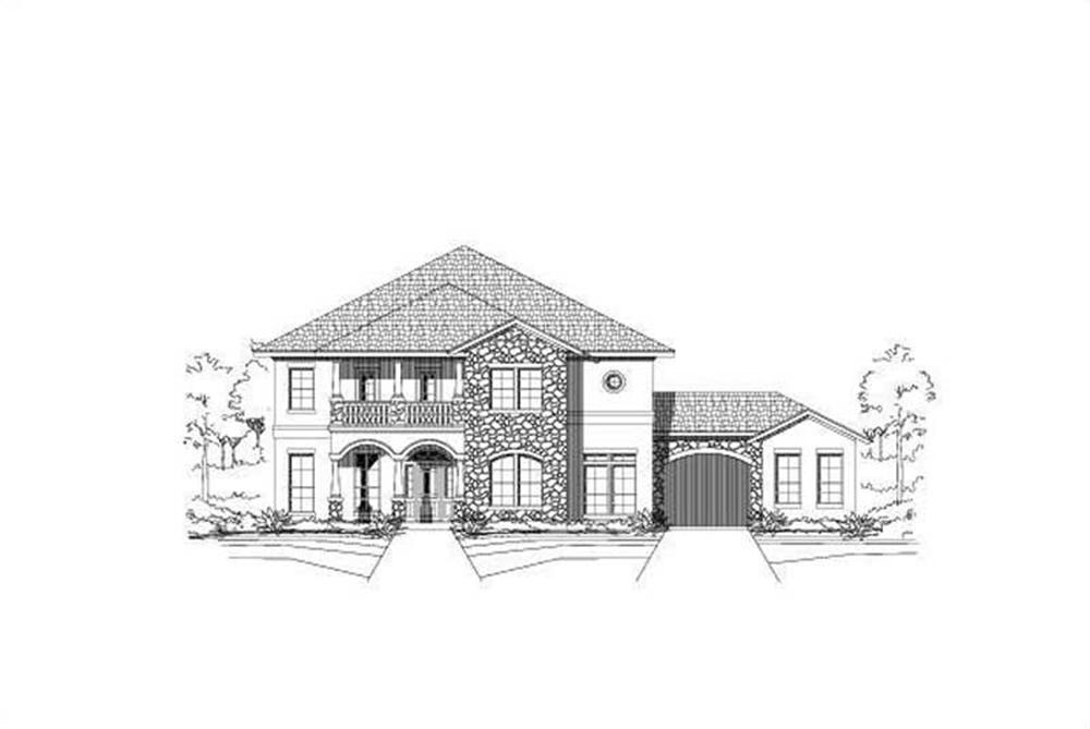 Front elevation of Mediterranean home (ThePlanCollection: House Plan #156-2119)