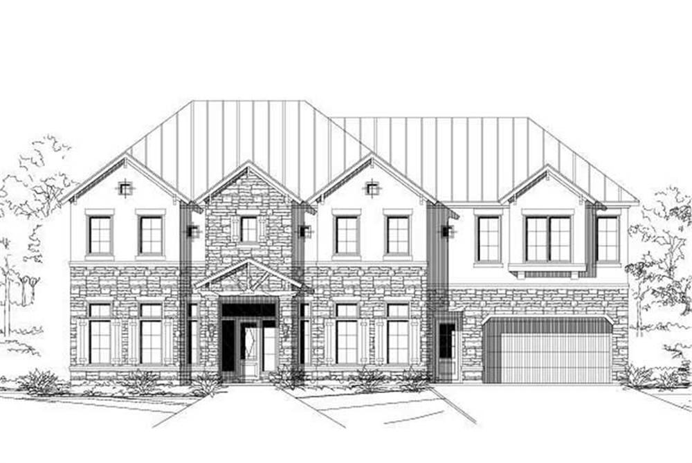 Front elevation of Spanish home (ThePlanCollection: House Plan #156-2147)