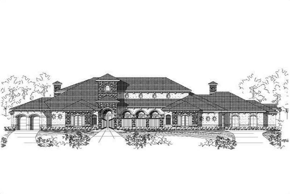Front elevation of Spanish home (ThePlanCollection: House Plan #156-2187)