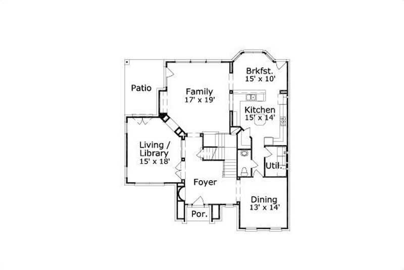 Floor Plan First Story of Luxury Plan #156-2191