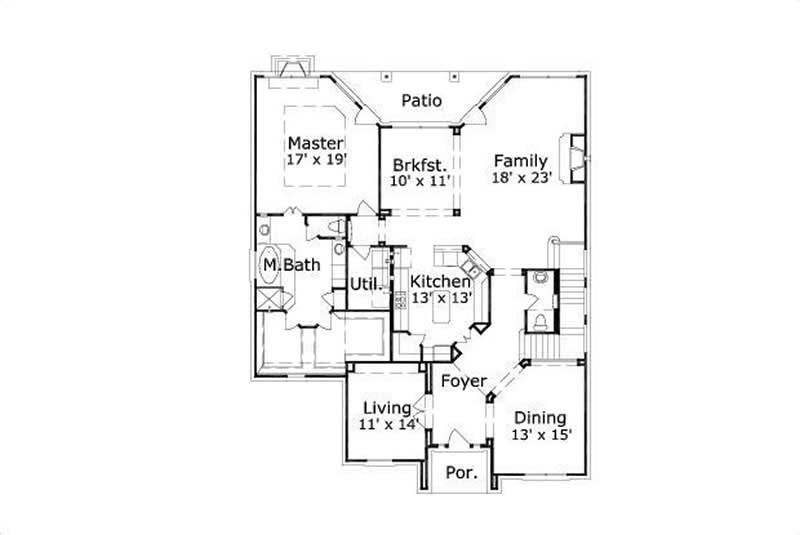 Floor Plan First Story of Luxury Plan #156-2193