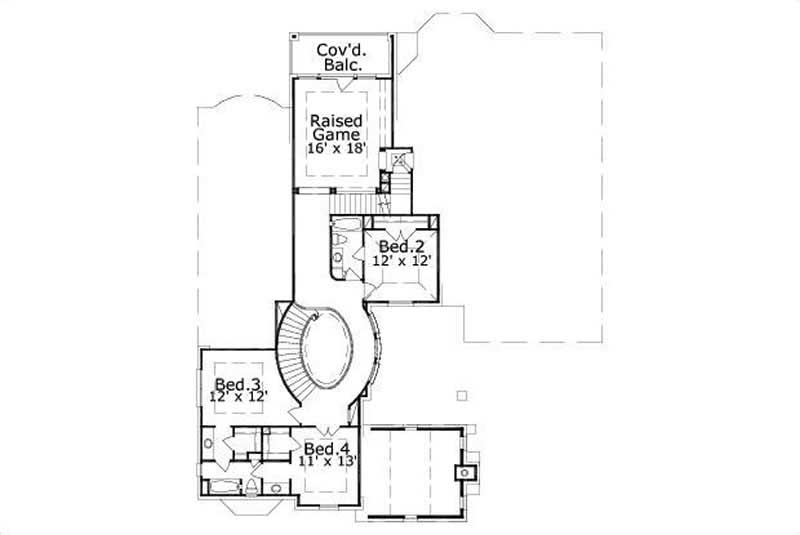 Floor Plan Second Story of Luxury Plan #156-2207