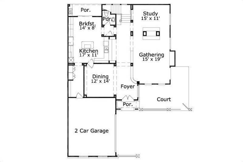 Floor Plan First Story of Luxury Plan #156-2213